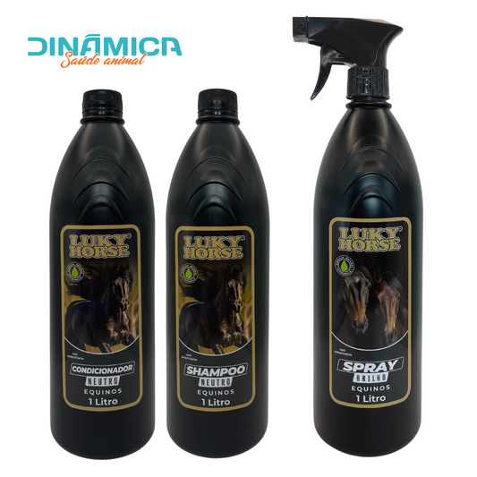 Kit 3 em 1 Neutro: Shampoo, condicionador e Spray de brilho